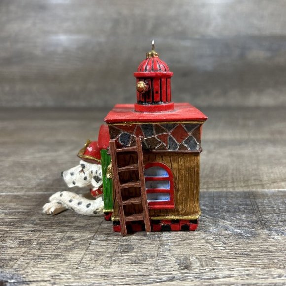 Dalmatian Dog in Fire Dept Doghouse Fire Station Christmas Ornament Fire Hydrant - Picture 5 of 10
